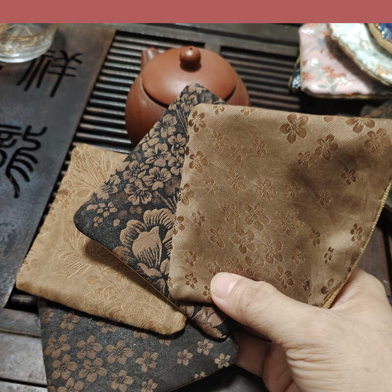 茶杯垫子老料香云纱双面茶垫古朴茶布艺桌布茶布桌垫文艺风杯托垫
