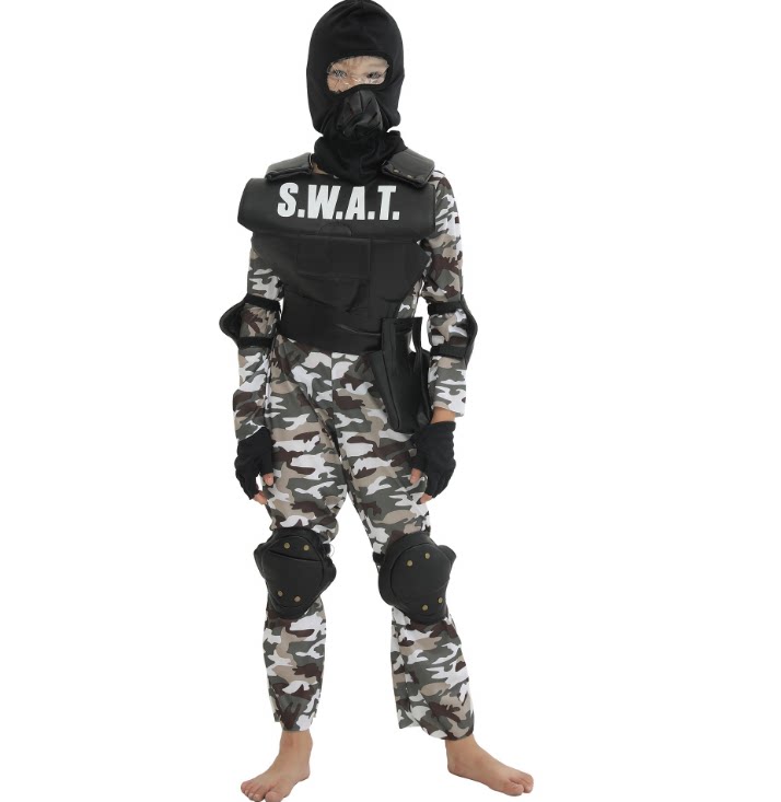 儿童节学校舞台演出服 儿童反恐精英服cos反恐部队维和士兵装扮服