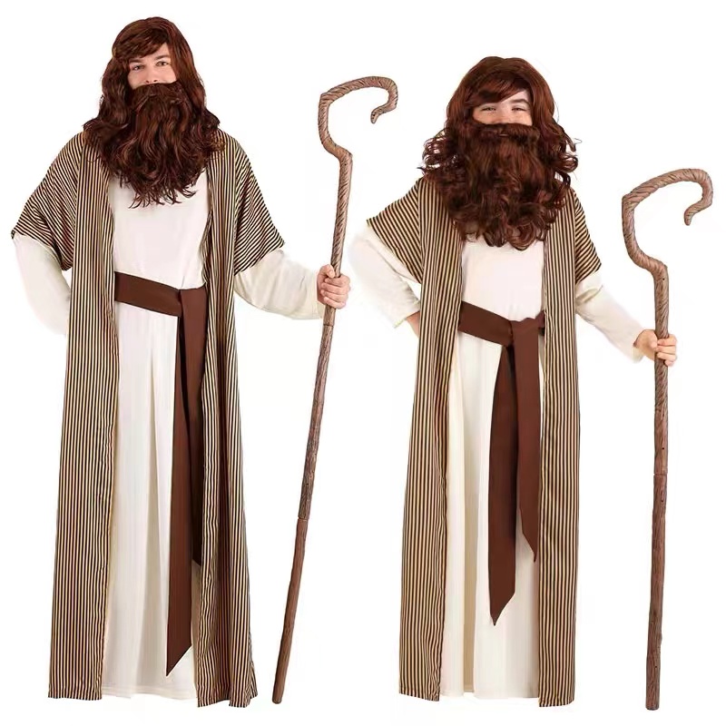 Cosplay万圣节复活节狂欢节成人男豪华牧师传教士角色扮演服装