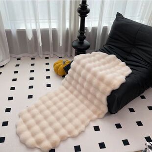 轻奢ins毛绒椅子垫毛毛虫沙发坐垫盖布靠背一体加厚保暖飘窗毯子