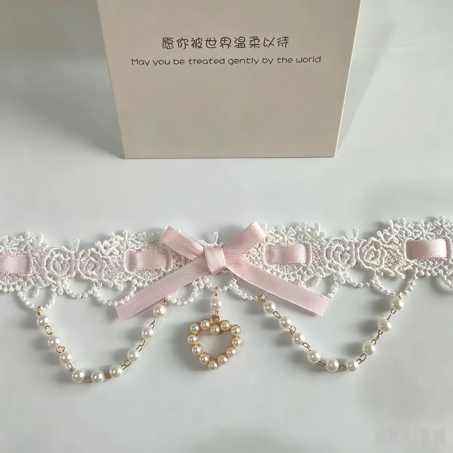 洛丽塔暗黑哥特蕾丝珍珠项链