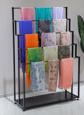 黑色围巾展示架丝巾架子服装店裤子中岛架布料浴巾披肩陈列货架子