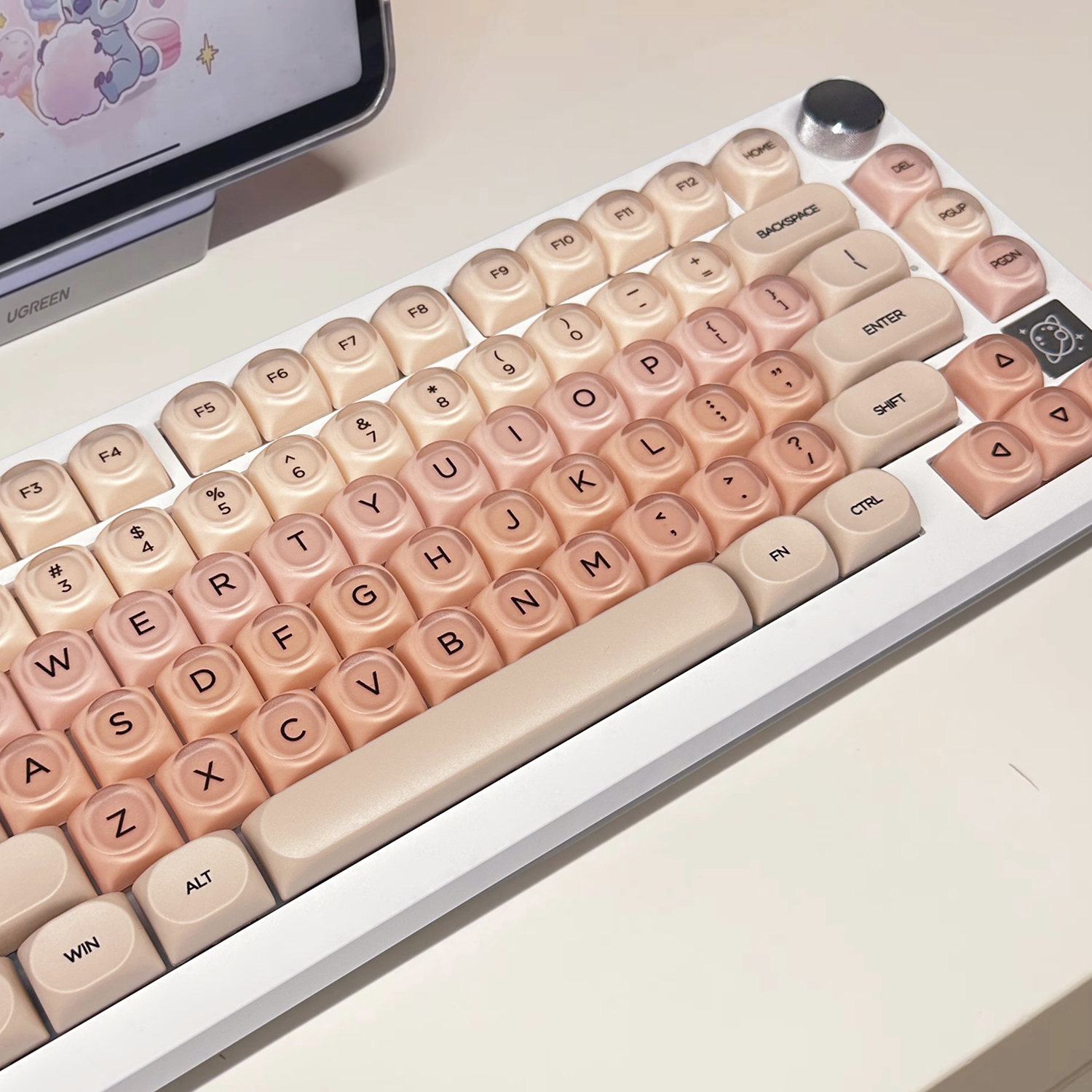 75三模无线机械键盘RGB旋钮键盘
