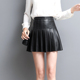海宁真皮皮裙女半身裙2025春季 高腰A字短裙百褶裙绵羊皮伞裙 新款