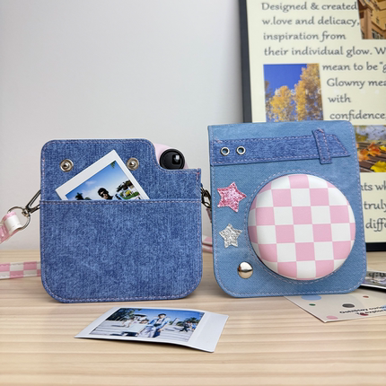 富士instax mini12拍立得相机包透明保护壳套壳相机包合身复古包
