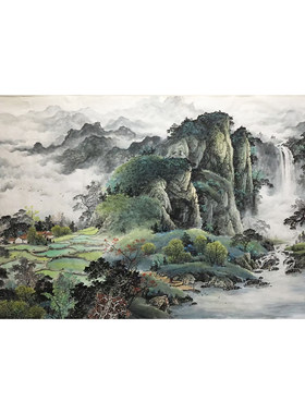 定制纯手绘真迹山水画四时同
