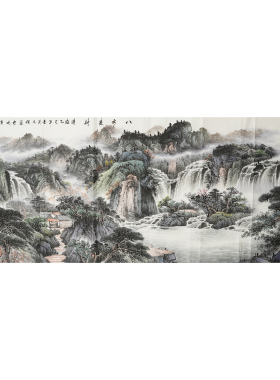特价处理瀑布山水画聚宝盆山水画
