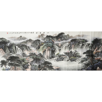 特价处理瀑布山水画聚宝盆山水画