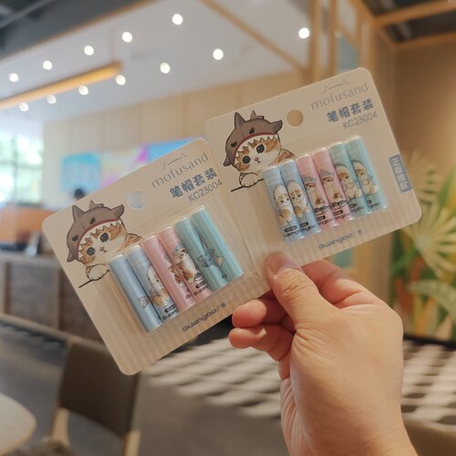 伊藤家正版授权mofusand鲨鱼猫铅笔帽笔套学生铅笔套铅笔头保护套