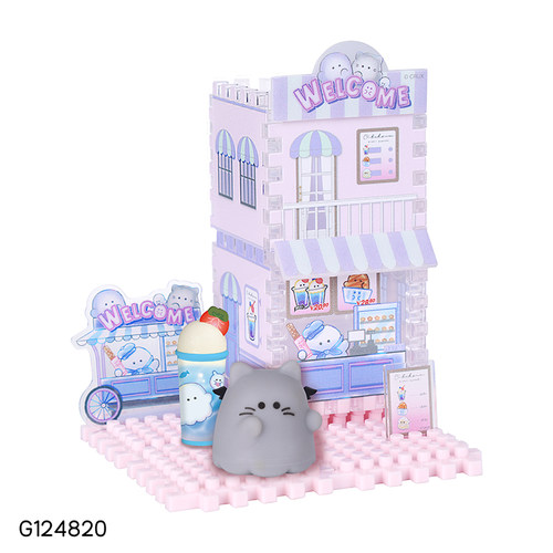 伊藤家卡通CRUX正版授权幽幽家族盲盒拼卡百变街区小幽灵拼装笔筒