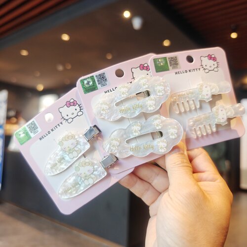 伊藤家正版授权三丽鸥HelloKitty边夹凯蒂猫刘海夹发夹少女发饰