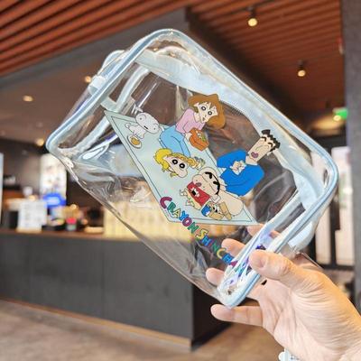 伊藤家蜡笔小新可爱印花透明pvc大容量化妆包多功能收纳包洗漱包