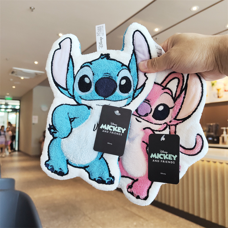 伊藤家可爱史迪仔可爱挂式洗手巾珊瑚绒不掉毛擦手毛巾厨房抹手布