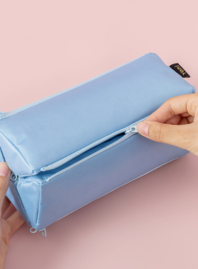 ins风yeni多功能大容量三角形组合正方形可对开笔袋化妆包