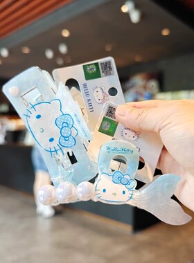 伊藤家卡通可爱三丽鸥凯蒂猫抓夹HelloKitty发夹学生海洋系鲨鱼夹