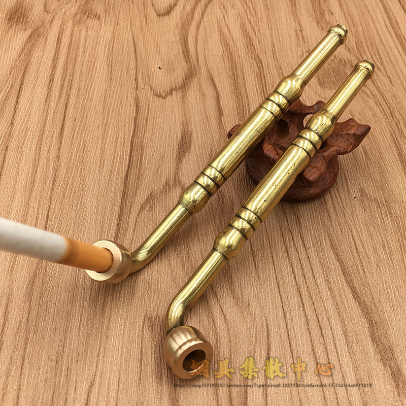 纯铜便携旱烟杆卷烟插烟烟斗一口香 黄铜做旧两用烟袋锅子老人杆,ZIPPO/瑞士军刀/眼镜,烟斗,淘宝优惠券,粉丝福利购,淘宝优惠卷