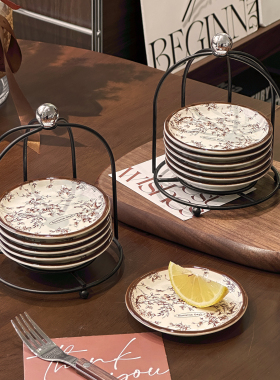 ZESEN|鹊跃花鸟陶瓷蘸料碟套装家用味碟高级感餐桌精致酱油小碟子