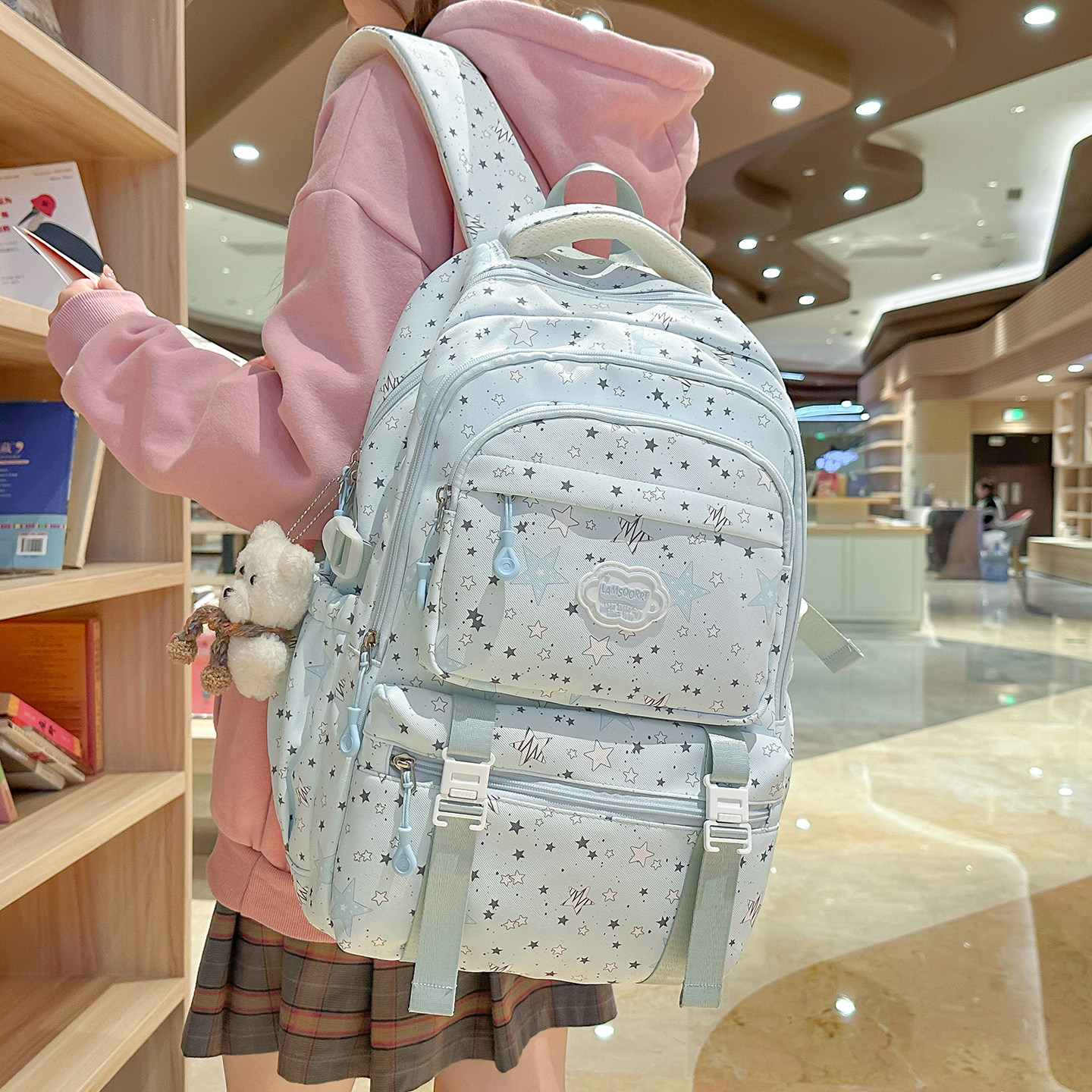 书包初中生女生高颜值小清新大容量双肩包小学生高中大学生背包女