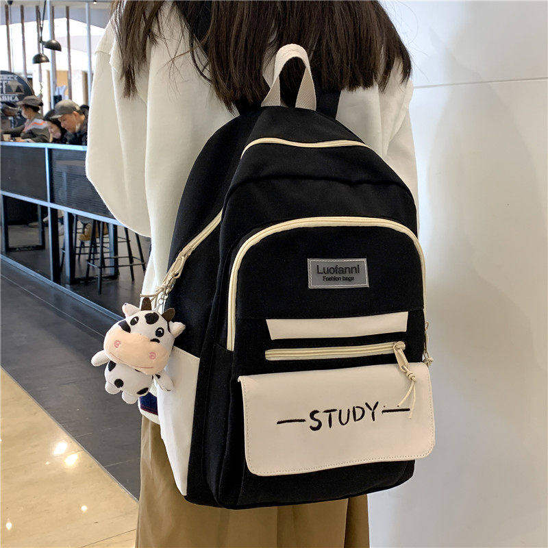 日系ins风小学生书包女初中生双肩包高中背包男大学生旅行电脑包