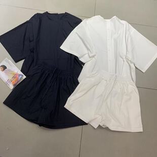 2025夏季新款时尚气质高级感显瘦短袖衬衫上衣+阔腿短裤套装女