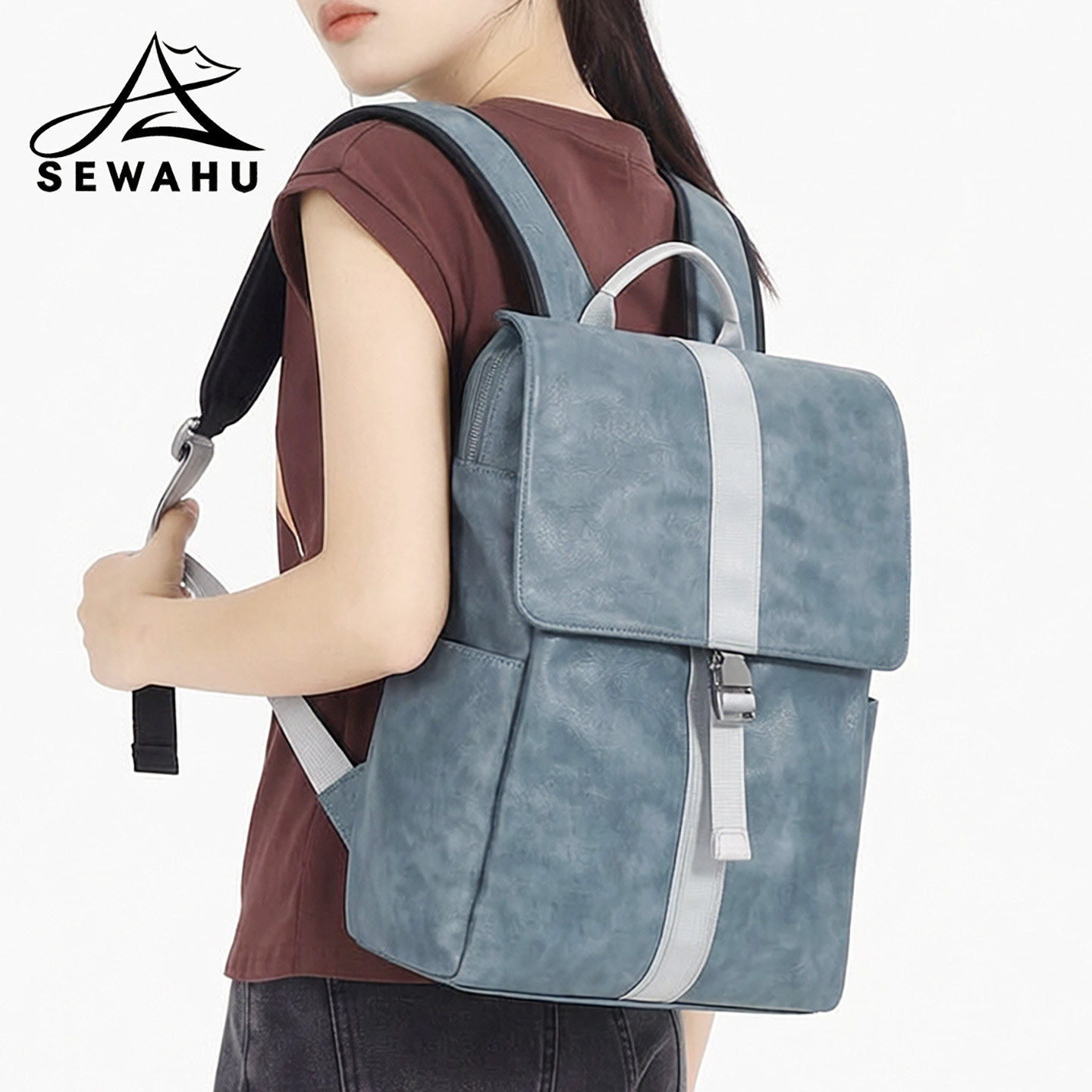 小众双肩包女2026新款皮质大容量旅行背包上班通勤大学生电脑书包