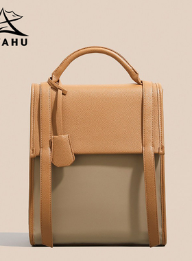 小众高级感女士双肩包真皮设计感休闲通勤小书包女学生电脑包背包