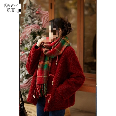 全羊毛皮草外套女短款2025新款海宁羊剪绒真毛一体大衣年轻款冬