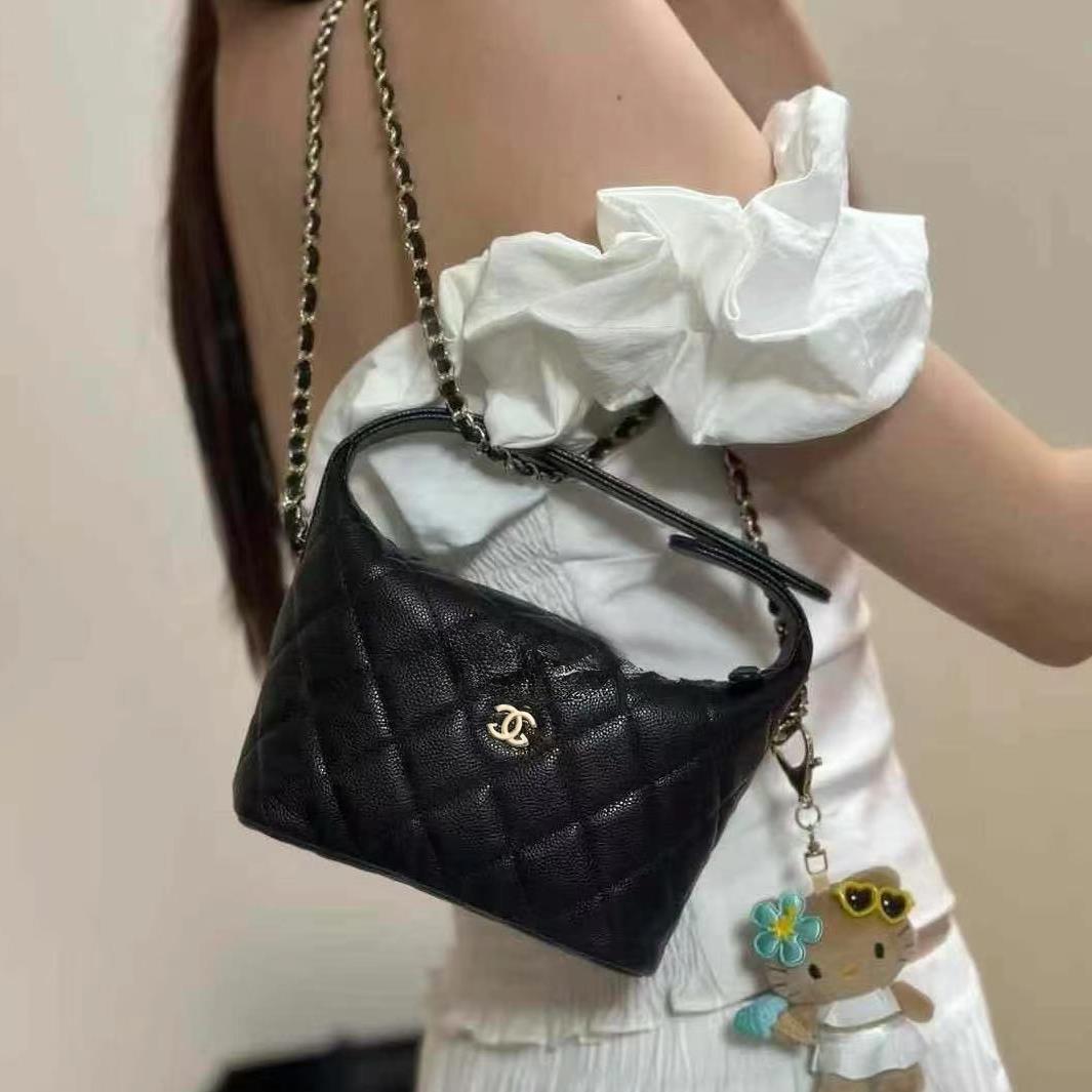 严选塔尖 小香风25B新款LP荔枝皮手柄包拉链开合手提饭盒包1118