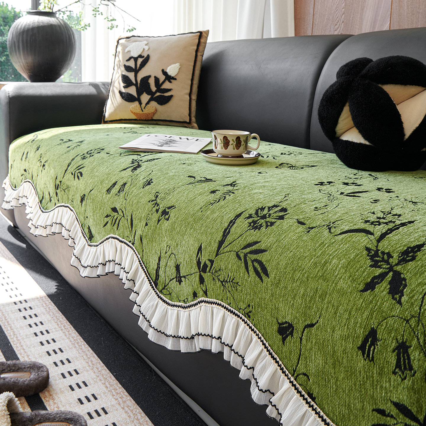 异形雪尼尔沙发垫四季通用