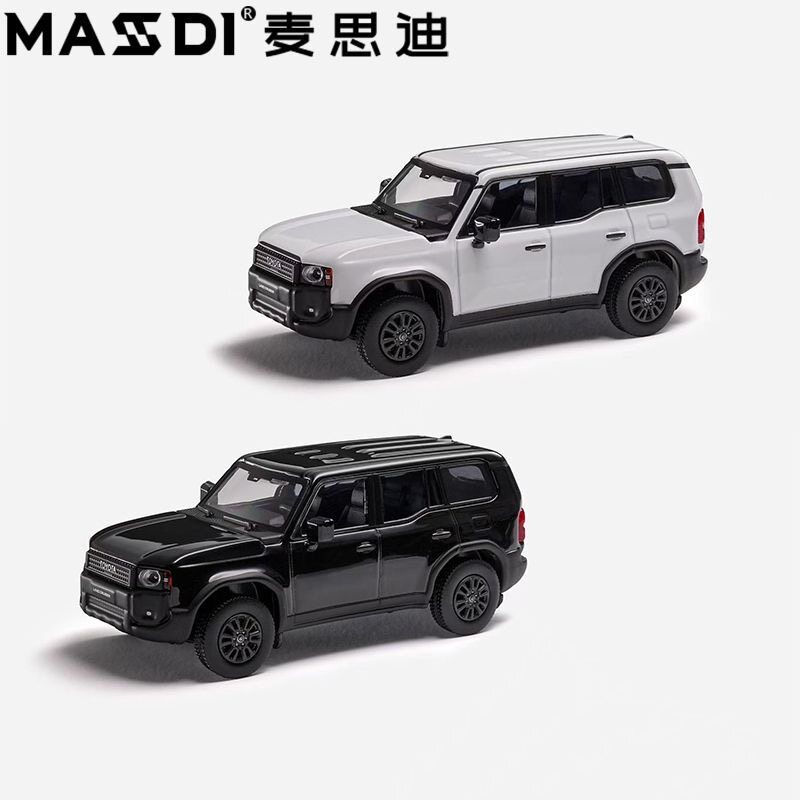 麦思迪1:64 丰田普拉多LC250 白色 黑色 SUV越野车合金车模摆件