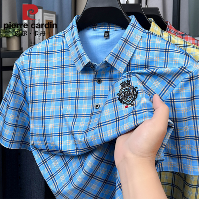 皮尔卡丹男士桑蚕丝短袖衬衫