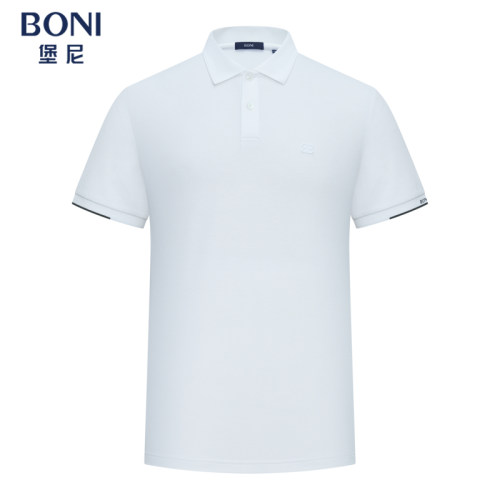 BONI/堡尼春夏新品商务净色Polo衫丝绵混纺休闲翻领T恤LT311C03B