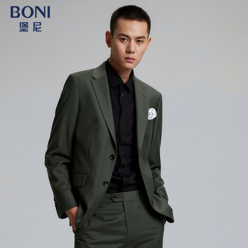 堡尼商务修身西服套装