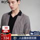 BONI CJ234022B 褶皱单排扣化纤西服上装 堡尼男士 休闲单西外套薄款
