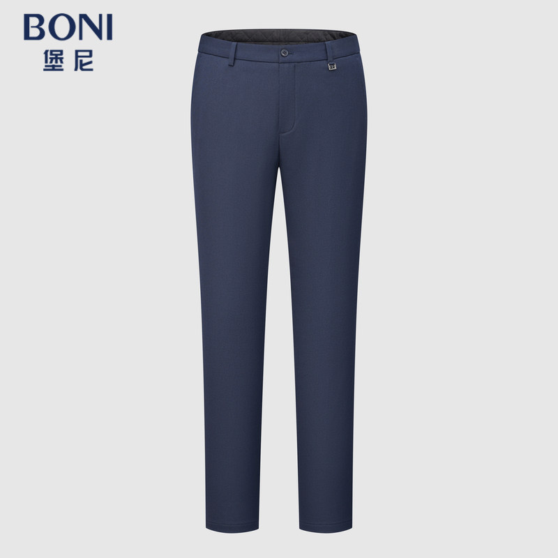 BONI/堡尼秋冬新品净色混纺休闲裤轻商务长裤裤装男KU867221B