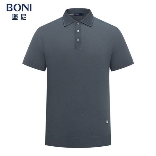 BONI/堡尼春夏新品商务净色Polo衫休闲混纺男士翻领T恤LT240A93B