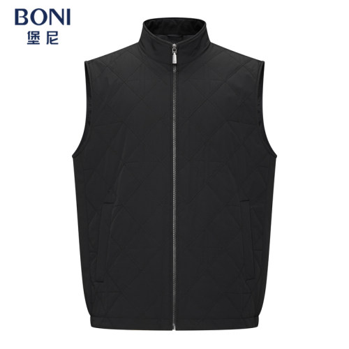 堡尼秋冬新品拉链立领马甲菱形格休闲棉服马夹无袖外套TIW80A11B