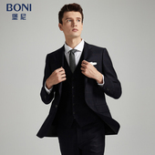 正装 BONI 休闲西裤 西服男格纹西装 上衣礼服AI520011A 堡尼商务套装