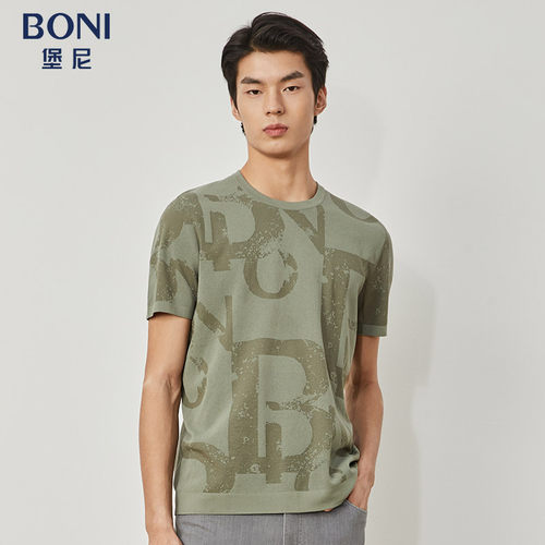 BONI短袖时尚青年印花T恤