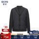 堡尼新品 棉衣商务外套西装 领羊毛混纺针织拼接休闲棉服IS683031C