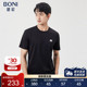 BONI T恤LP280B53B 棉氨混纺短袖 堡尼2023春夏新品 黑色圆领体恤衫