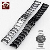 适配阿玛尼不锈钢表带 AR2433钢带22mm AR2448 男士 精钢表链R2434