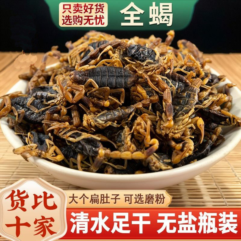 蝎子干全虫全蝎干中药材正宗干货无盐十足全干清水蝎子售蜈蚣水蛭 - 实物图