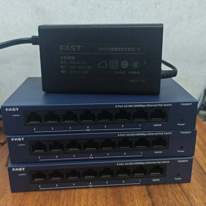FAST迅捷FSG08CP 8口千兆POE交换机,带原装电源--议价商品