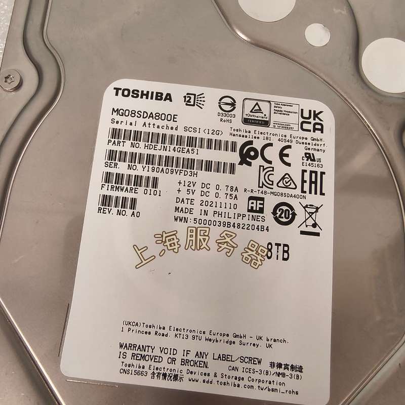 东芝 MG08SDA800E 8T 7.2k 3.5 SAS--议价商品