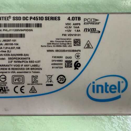 英特尔Intel DC P4510 4TB 2.5寸U.2--议价商品