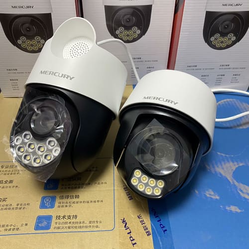 水星400万全彩室外音频增强红蓝警戒PoE有线球机--议价商品