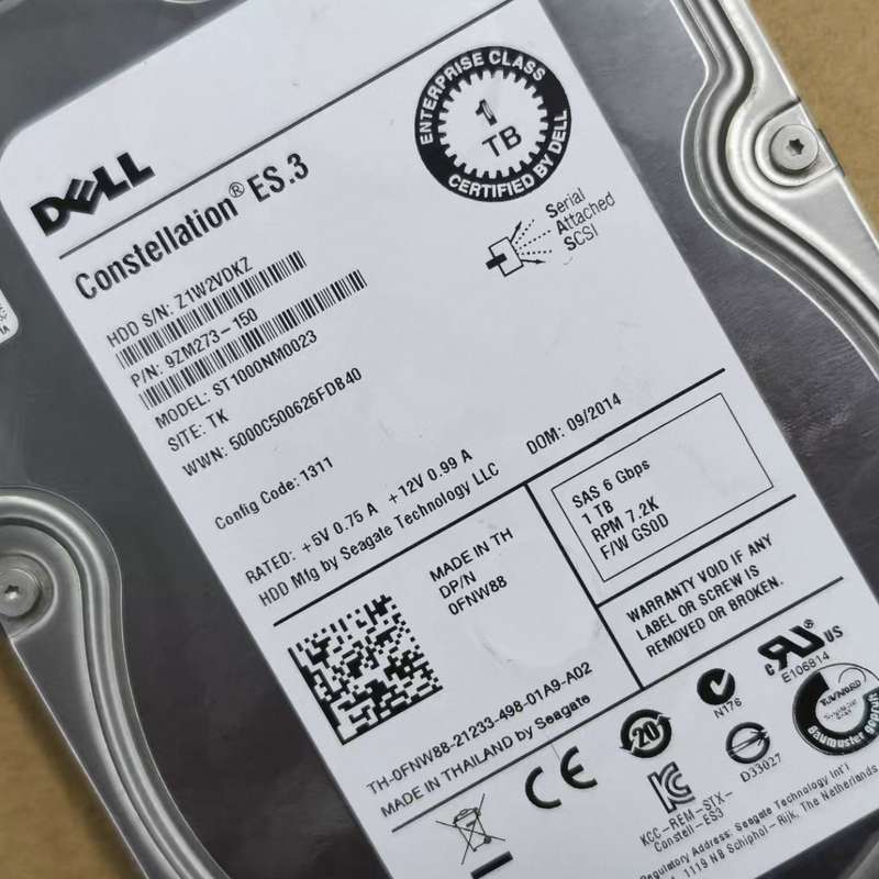 Dell/戴尔 1TB企业级硬盘 PN:08CGTN--议价商品