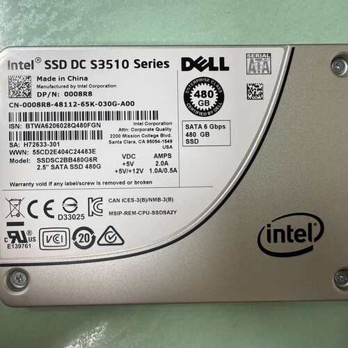 全新英特尔S3510 480G 健康100零通电零写入--议价商品