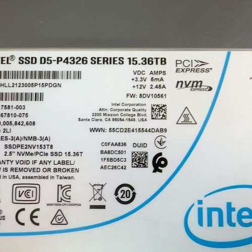 Intel D5-P4326 15.36TB企业级固态硬盘，--议价商品